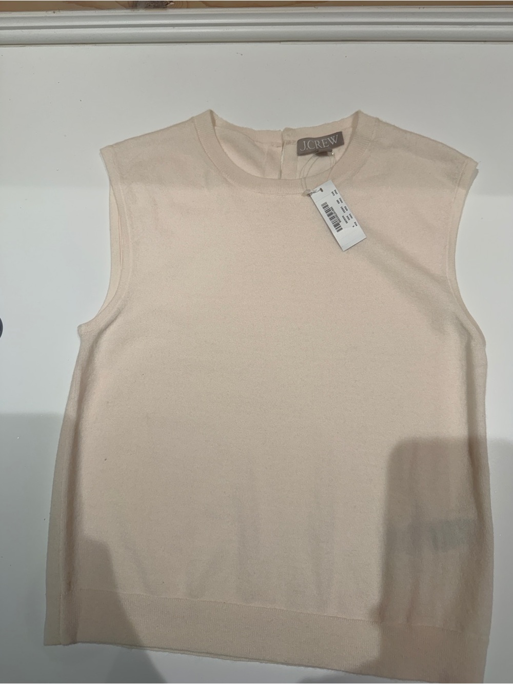 J. Crew Women's Sleeveless Cashmere Knit Shell in Light Cream